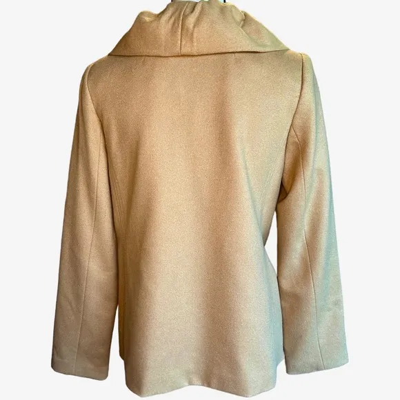 Milly Wool Blend‎ Tan Ruffled Jacket Sz 6 - Image 5