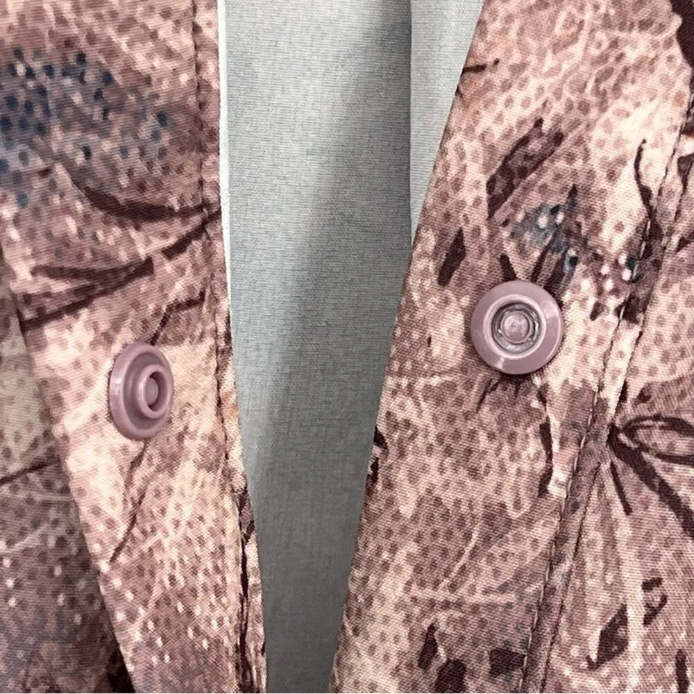 Mondetta performance luxury brown floral sleeveless snap front shirt dress M - Image 4