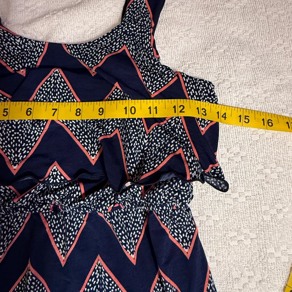 Three pink hearts Elegant Chevron Maxi Dress in Navy and Pink - Image 3