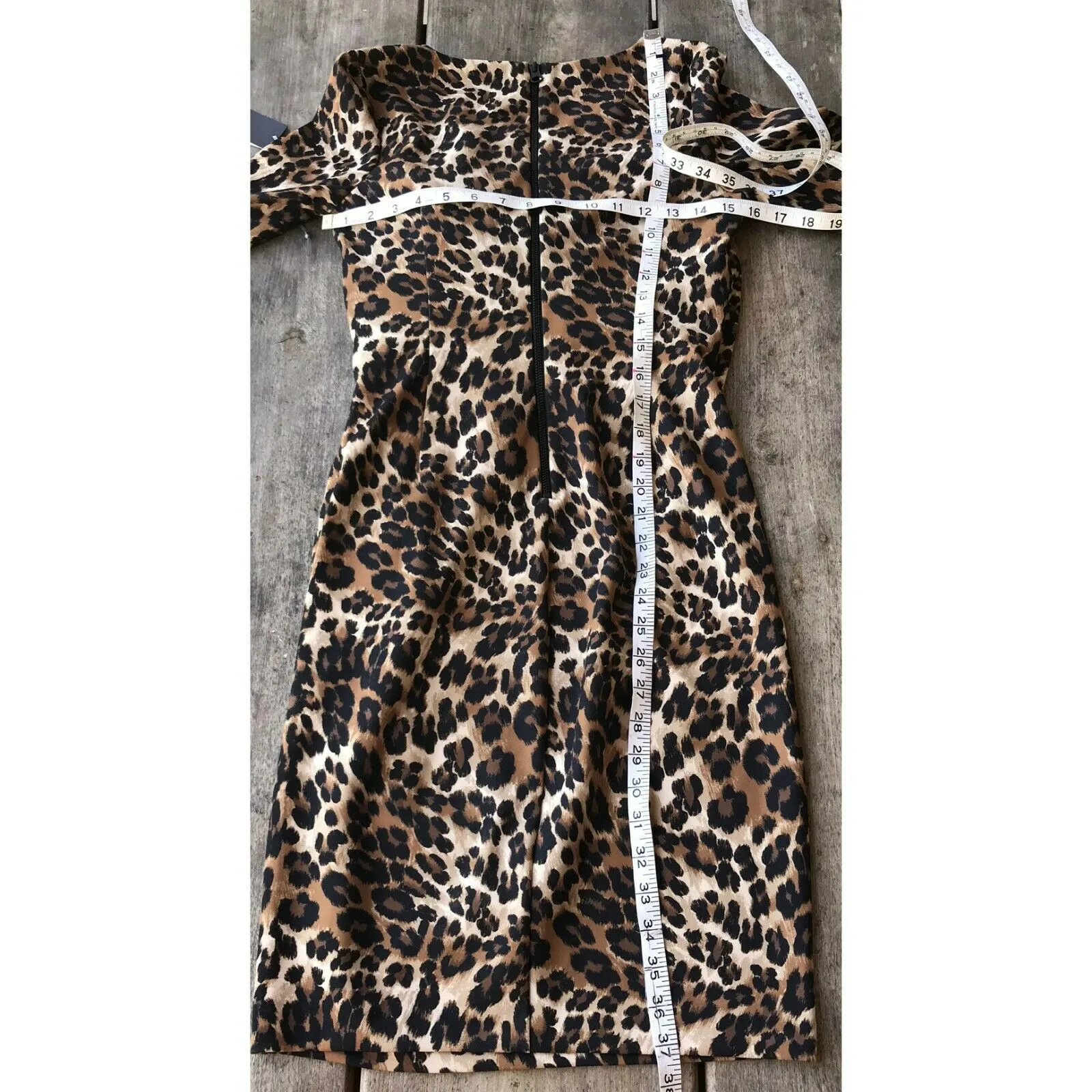 NYDJ‎ Womens Dress Size 2 Ruched Leopard Print Sheath Built In Shapewear NEW - Image 4