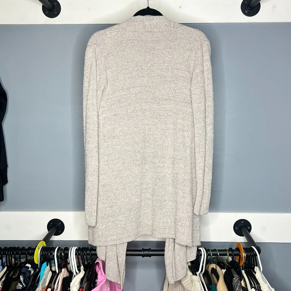Barefoot Dreams Bamboo Chic Lite Grey Open Front Long Cozy Cardigan Sweater S/M - Image 4