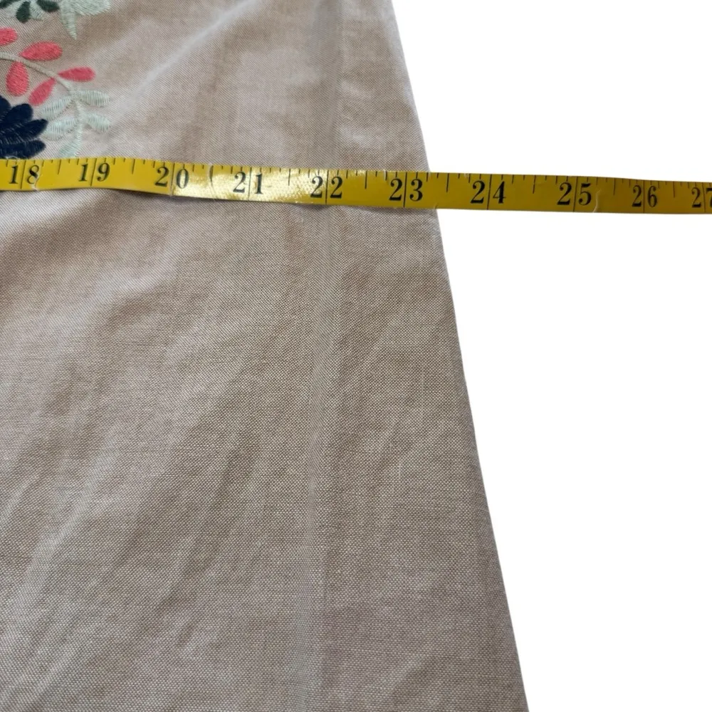 The Impeccable Pig Dress Womens S Beige Embroidered Flower Off the Shoulder Boho - Image 10