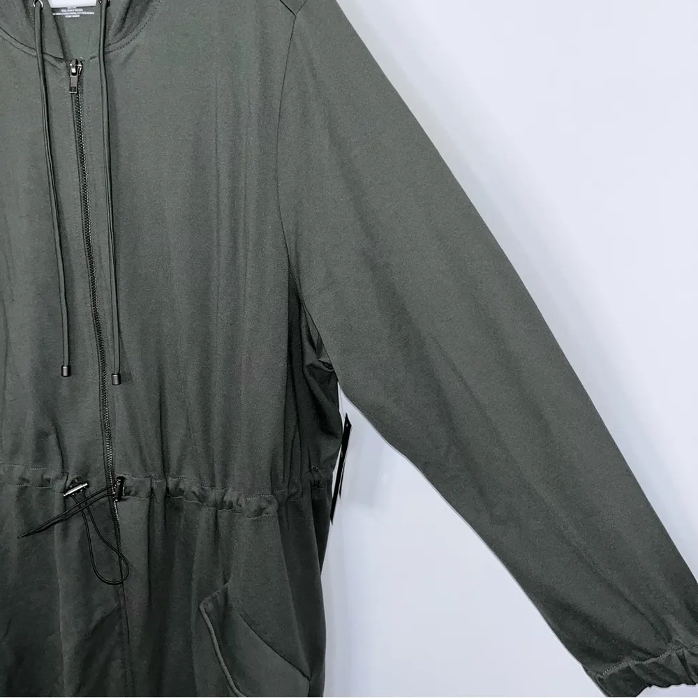 Active Olive Green Ponte Anorak Hooded Jacket Plus Size 4X NWT - Image 7