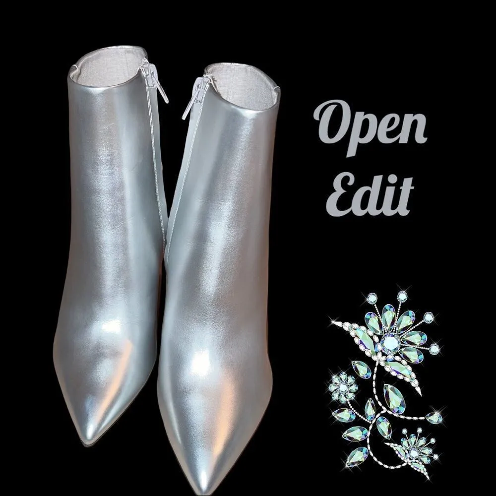 Open Edit Blythe silver metallic booties! Nwot - Image 4