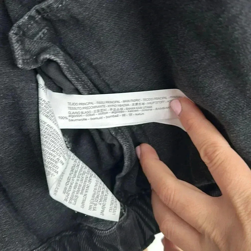 NWT Zara Black Denim Jacket with Sherpa Sleeves Sz M - Image 8