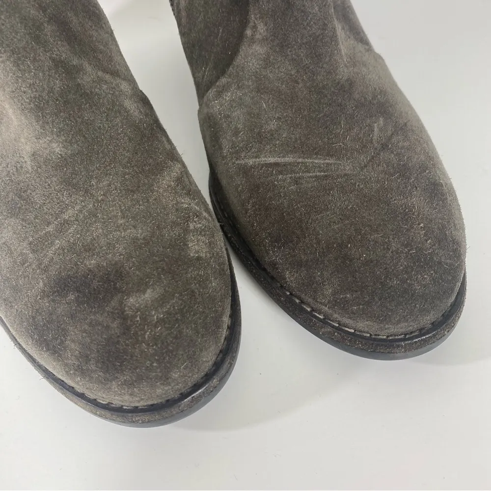 PAUL GREEN DARK GREEN SUEDE HEELED BOOTS - Image 4