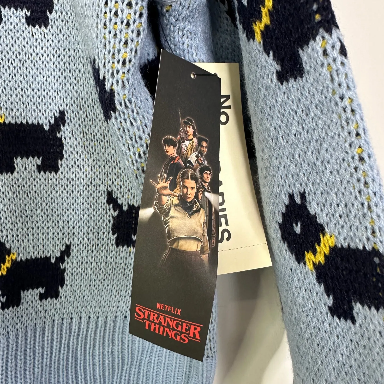NEW Stranger Things Season 5 Erica Scottie Dog Sweater Small Blue No Boundaries - Image 6