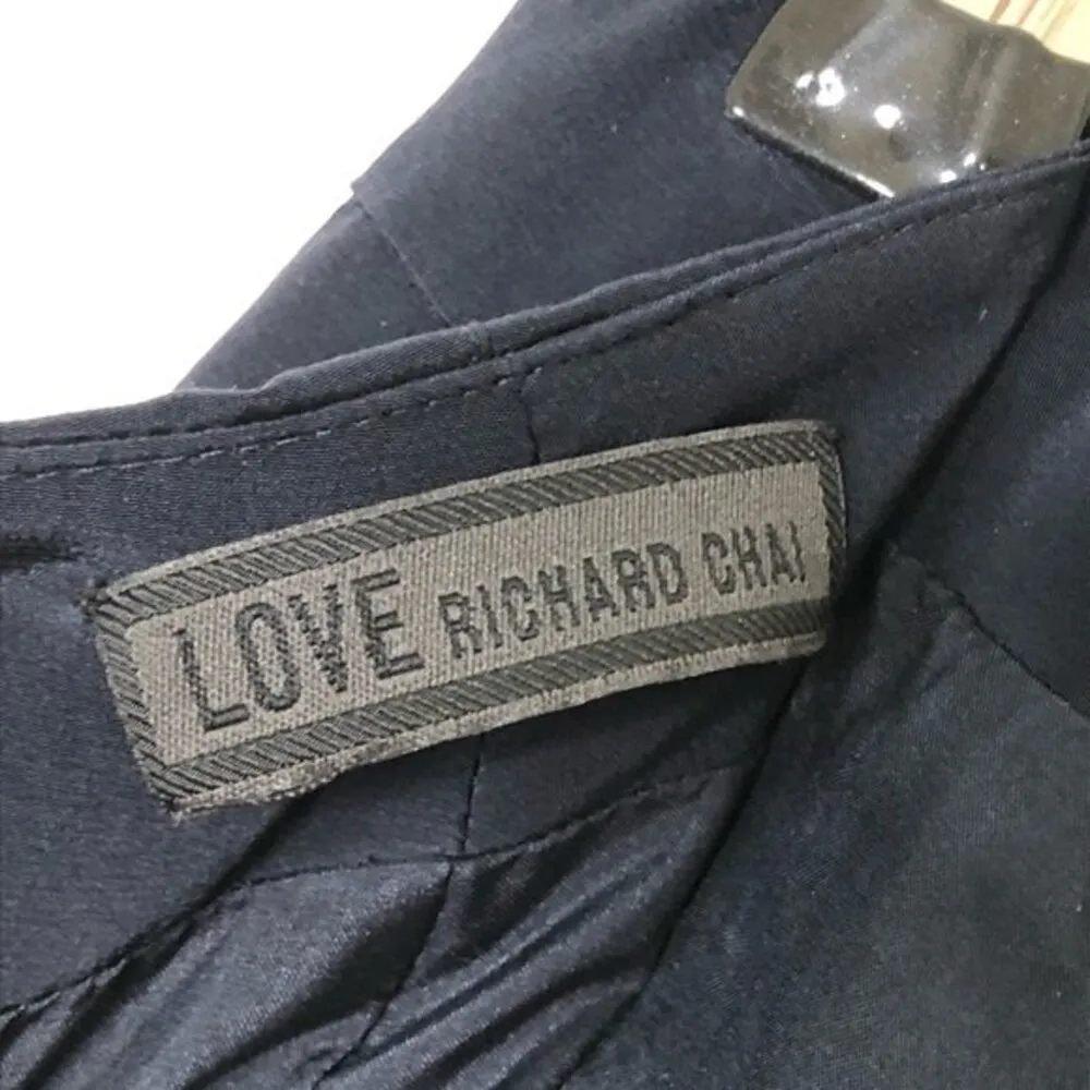 Richard Chai Love 100% Silk Mini Skirt Pencil Skirt Navy Blue Size 6 - Image 8