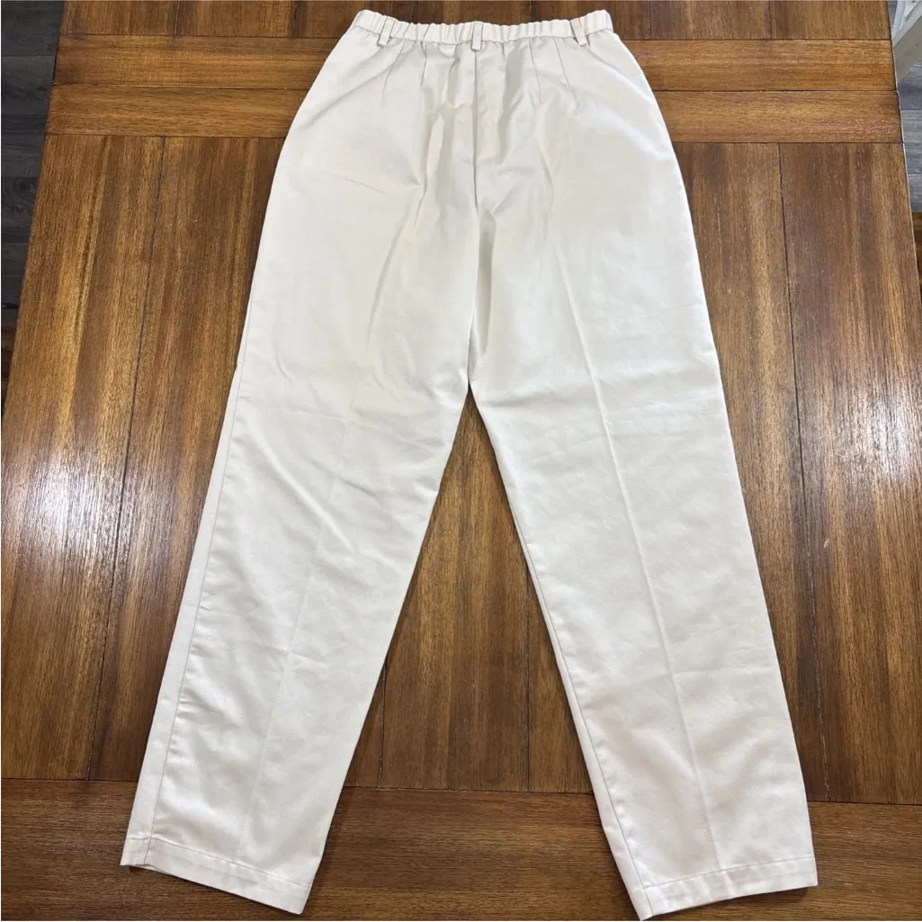 Talbots Straight Leg Khaki Chino Pants Elastic Waist Women's 8 - Image 2