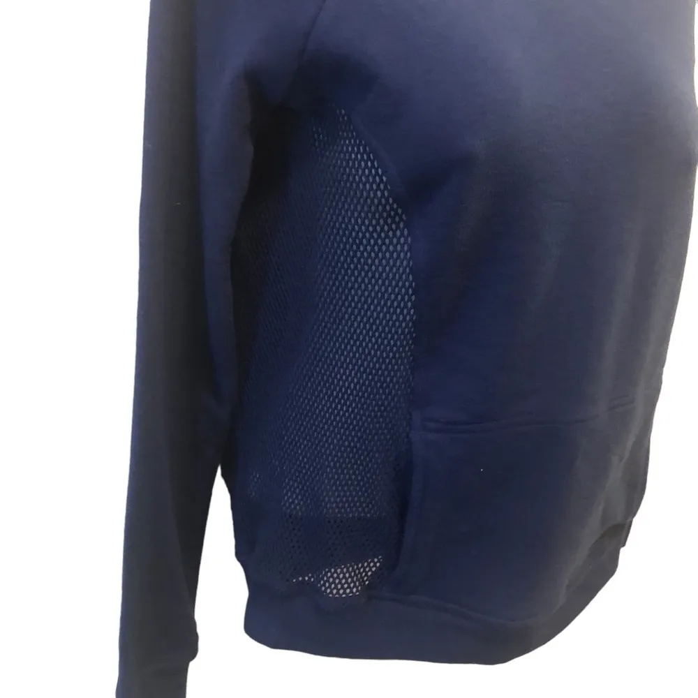 Fabletics Crewneck Sweatshirt Mesh Sides Back Pouch Pocket Sz. XS Blue - Image 4