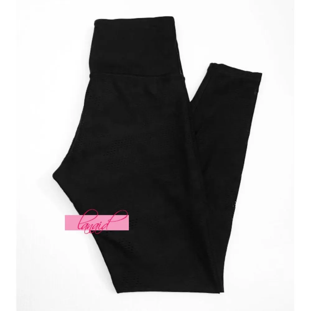 Phenom Camo 7/8 Tights Black Mesh Cut-Outs Lace Cutouts Edgy Skinny Pant - Image 7