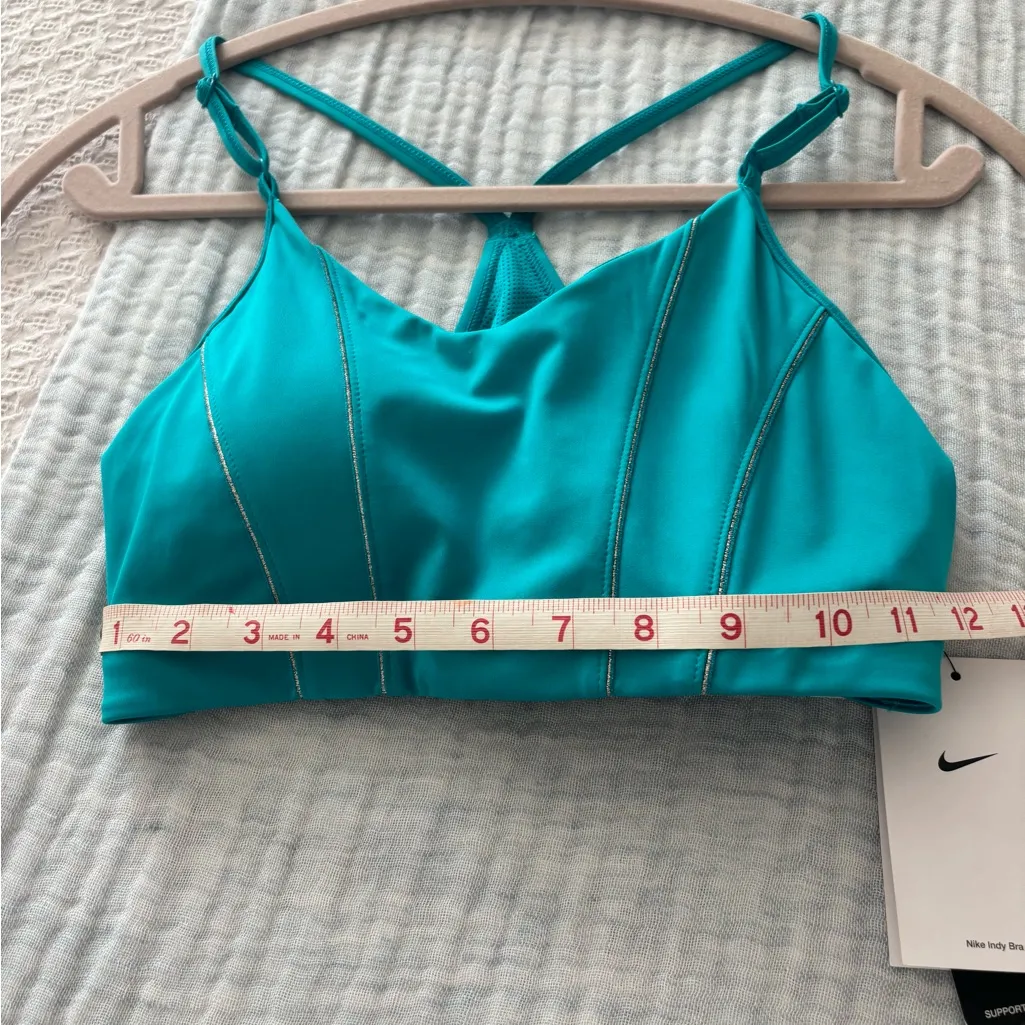 Nike Indy Women's Blue Sports Bra with rhinestones size Medium NWT - Image 5