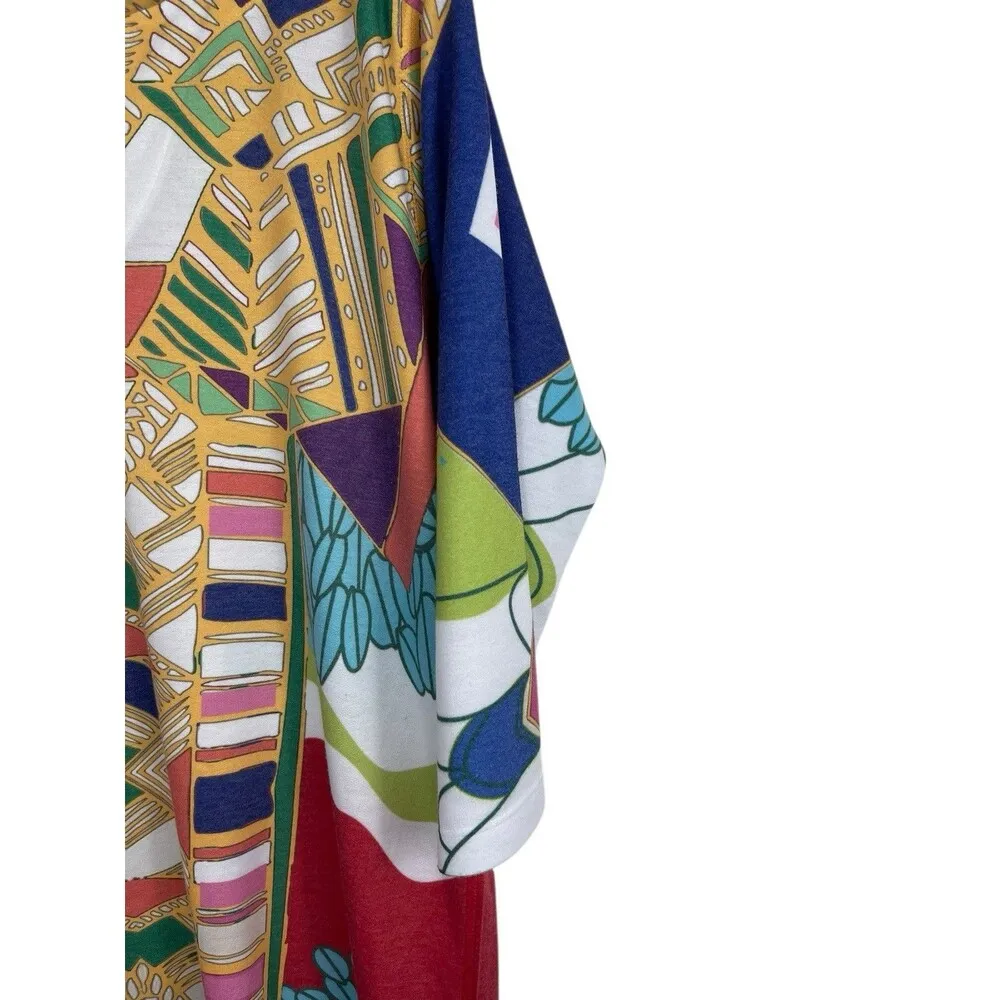 Atelier 5 By Godze Yilmaz Bold Geometric 3/4 Sleeve Kafton Dress L Art Deco Size L - Image 4