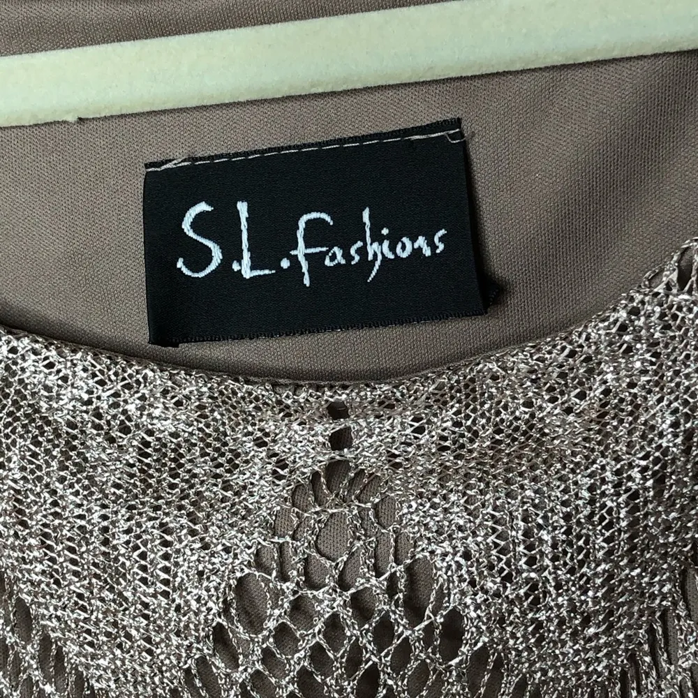 S.L. Fashions Glistening Gold Laced Fringed Dress Perfect for a Wedding Size undefined - Image 12