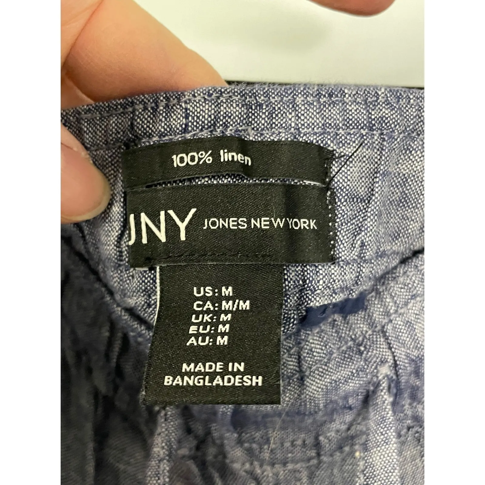 Jones New York Women 100% Linen Drawstring Waist Pants Blue Size M - Image 4