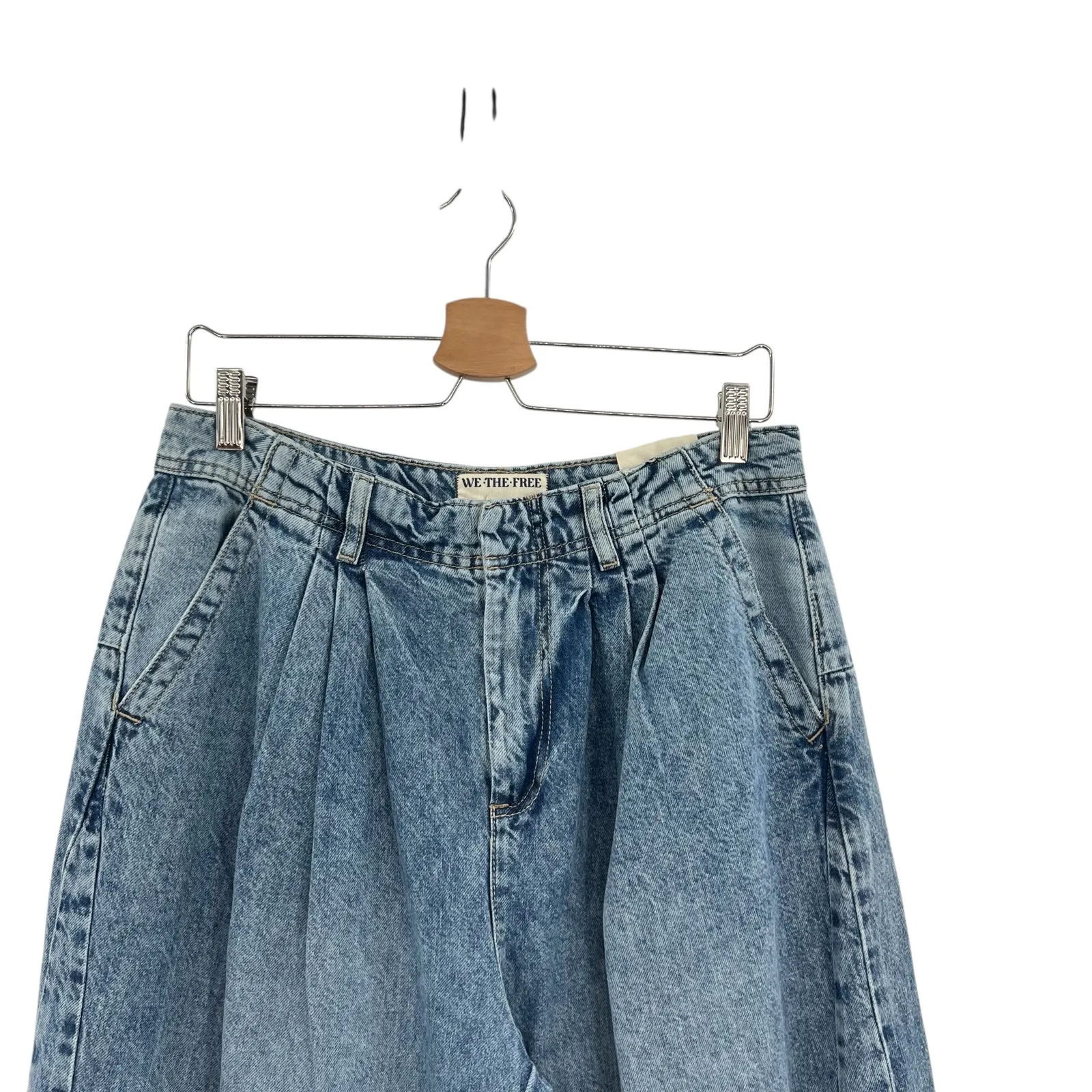 Free People Equinox Denim Trouser Jeans Pants Wide Leg Blue Size 29 - Image 5