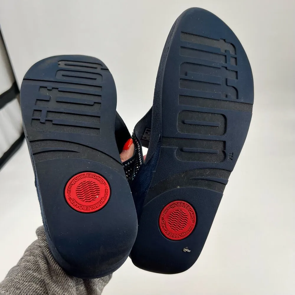 FitFlop Flare Strobe Toe Post Sandal flip flops embellished rhinestones size 11 - Image 4