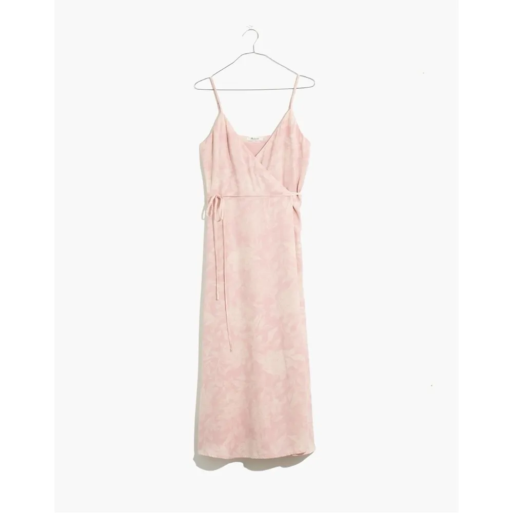 Madewell Crepe Cami Wrap Midi Dress in Pindot Blooms Size Large Ethereal Dainty - Image 12