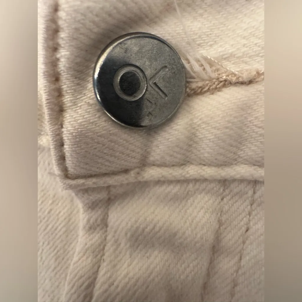 Outerknown Fillmore Boyfriend S.E.A. Women Off White Denim Shorts Size 28 - Image 5