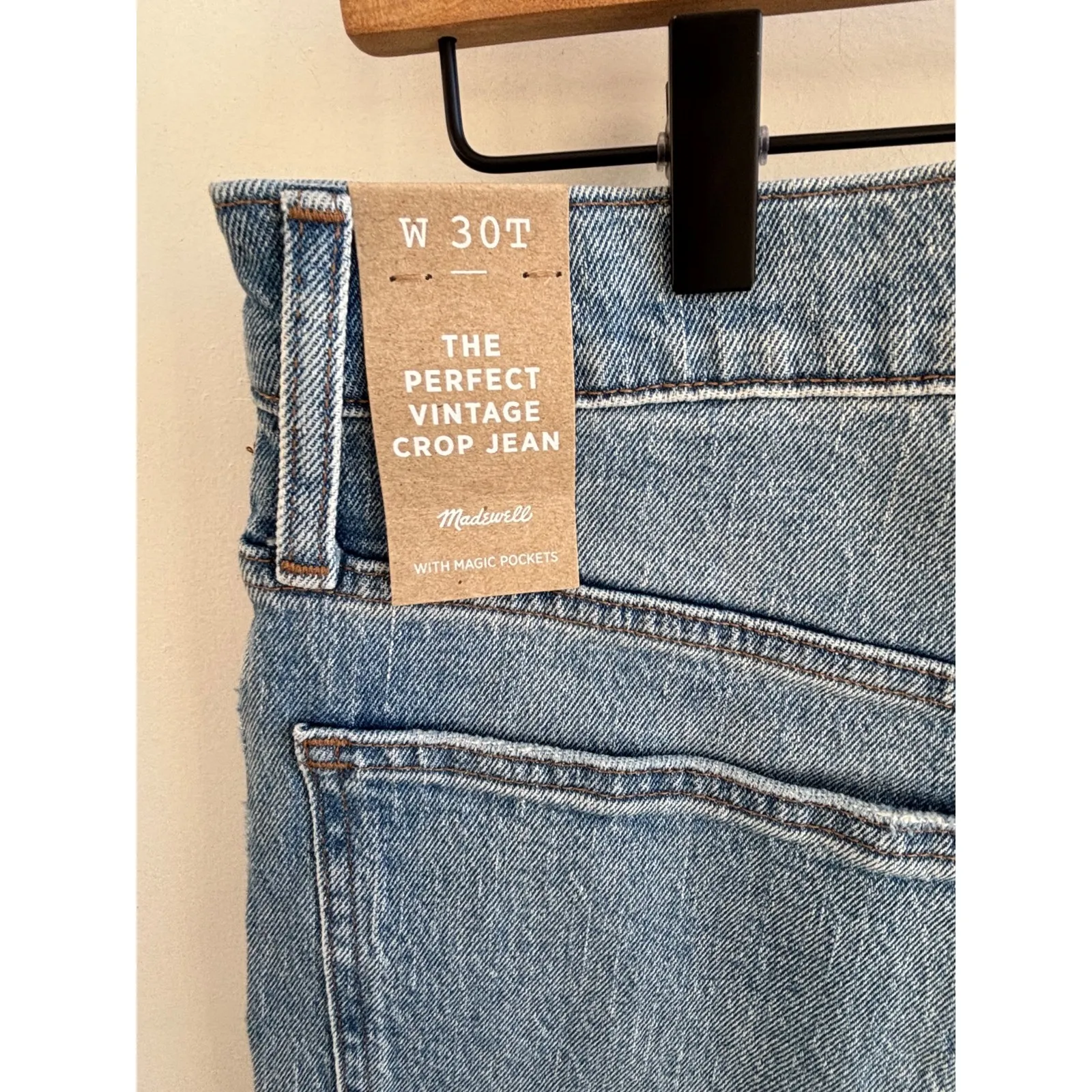 Madewell NEW WITH TAGS The Perfect Vintage Crop Jean 30T minimalist tall layered - Image 4