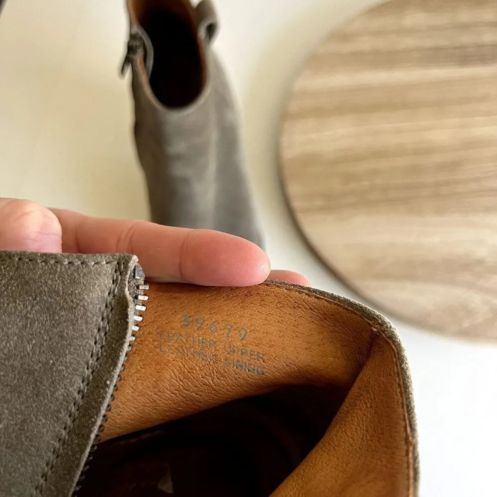 Madewell Billie Sage Worn in Suede Almond Toe Zipper Ankle Boot 8.5 - Image 6