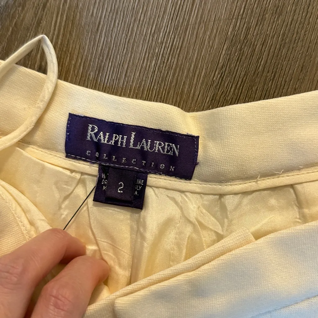 Vintage white ralph lauren collection wool tapered trousers Size 2 - Image 5