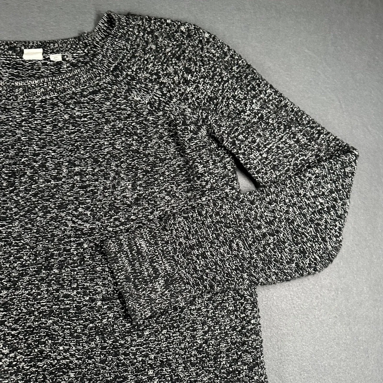 Gap Sweater Womens XXL Black Crewneck Marl Knit Raglan Long Sleeve Pullover - Image 3