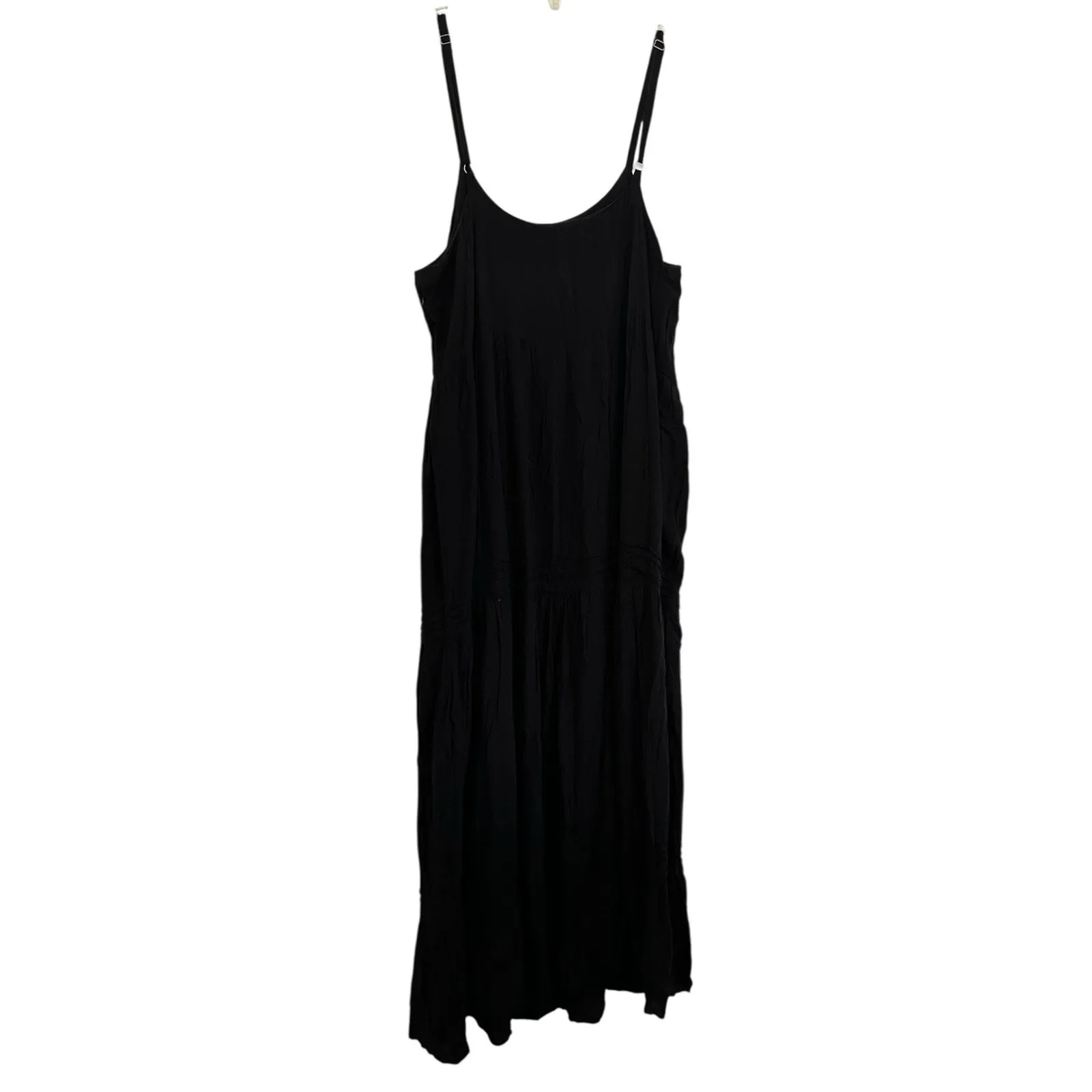 Lulus Favorite of the Day Tiered Maxi Dress Women XL Lined Black Boho Beach - Image 4