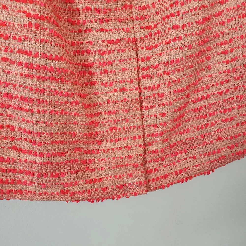 New J. Crew The Pencil Skirt Neon Pink & Orange Lined Tweed Size 2 - Image 5