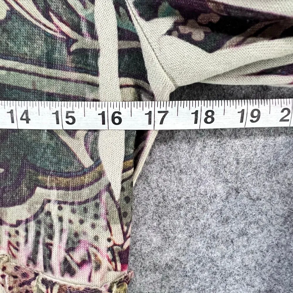 BLEU Y2K Blouse S Multicolor Floral Paisley Embellished Fairy Grunge Boho Top Brown - Image 8