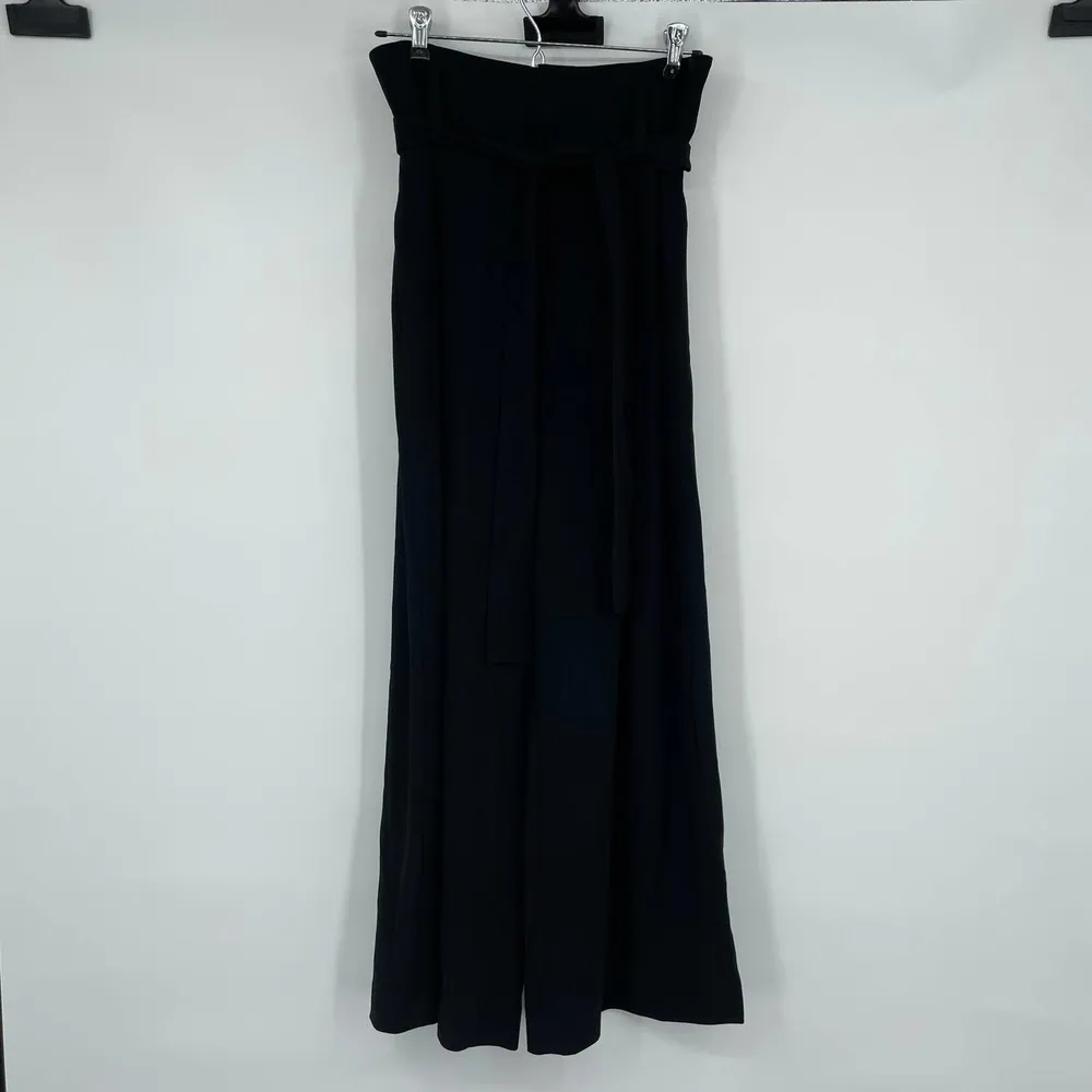 JASON WU Black Belted Crop Wide Leg Trouser Pants Size 6 NWT $450 - Image 2