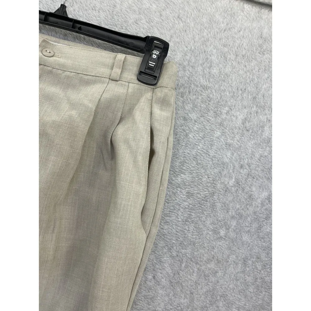 Christy Girl by Dori Adler Women's High Waist Trousers Size 12 Beige Tapered USA - Image 8