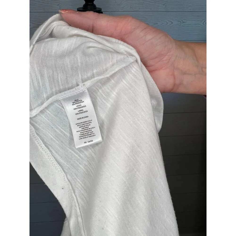 OSO Casuals white lace tunic top Size Large - Image 7