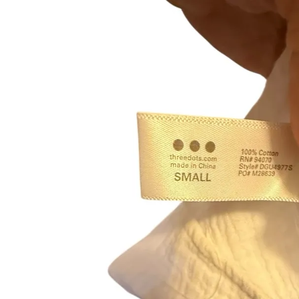 Three Dots Cotton Gauze White Top nwt - Image 8