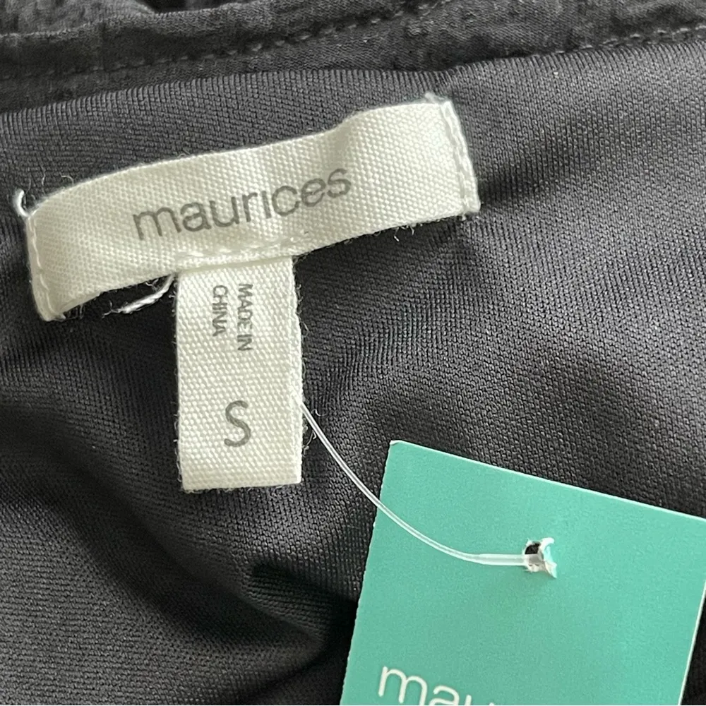 Maurices Notch Neck Long Sleeves Skater Dress Women’s Size S Black Chiffon - Image 8