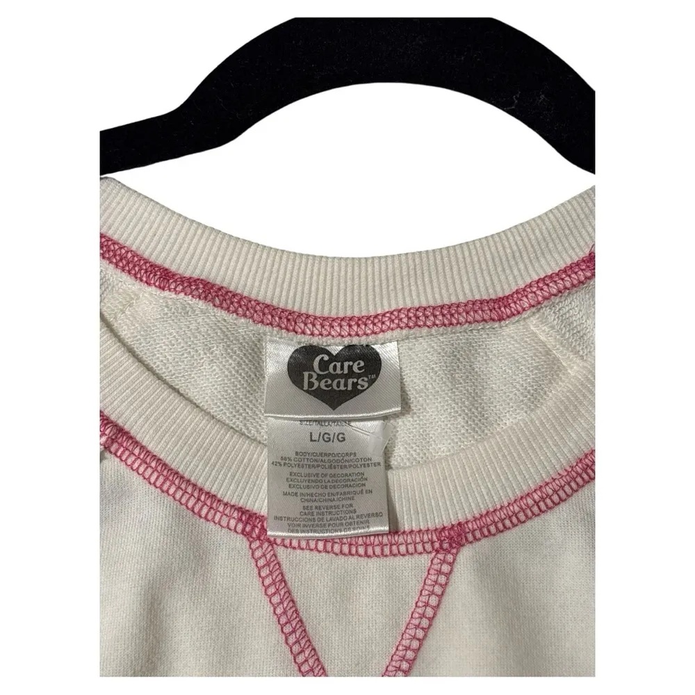 Care Bears Cream Sweater with Pastel Design Pink Size L - Image 3