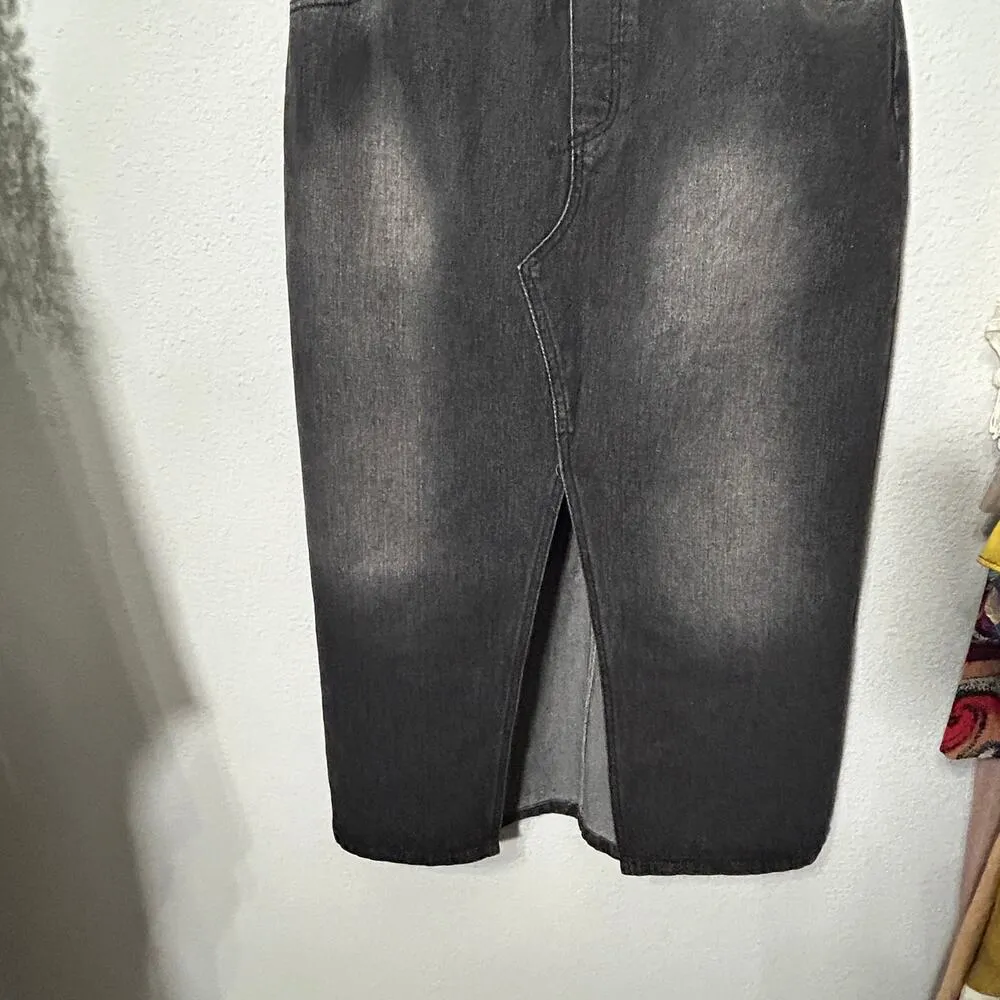 NEW Jaded London Liberty 2 In 1 Detachable Denim Black Midi Dress Large 12 Goth - Image 15