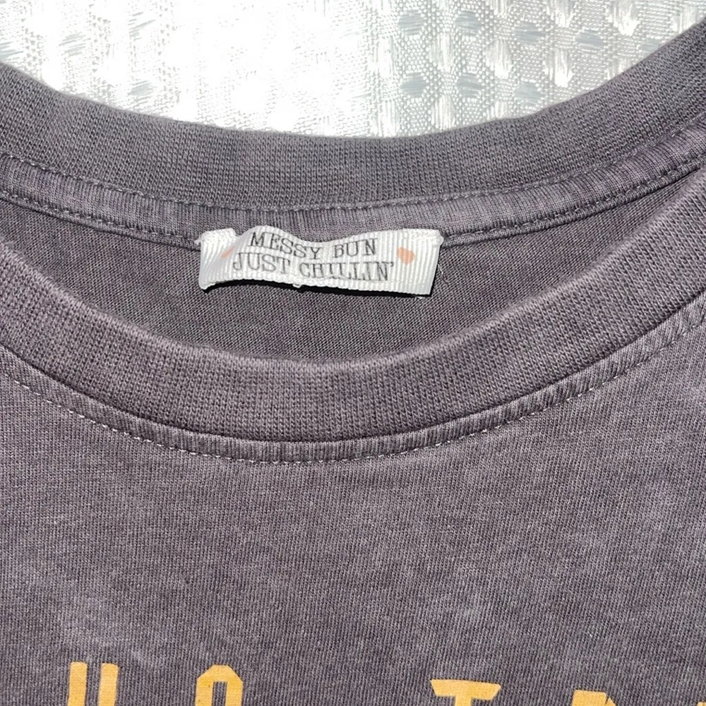 Crop T Shirt Womens Medium Shirt Short Sleeve - Image 3