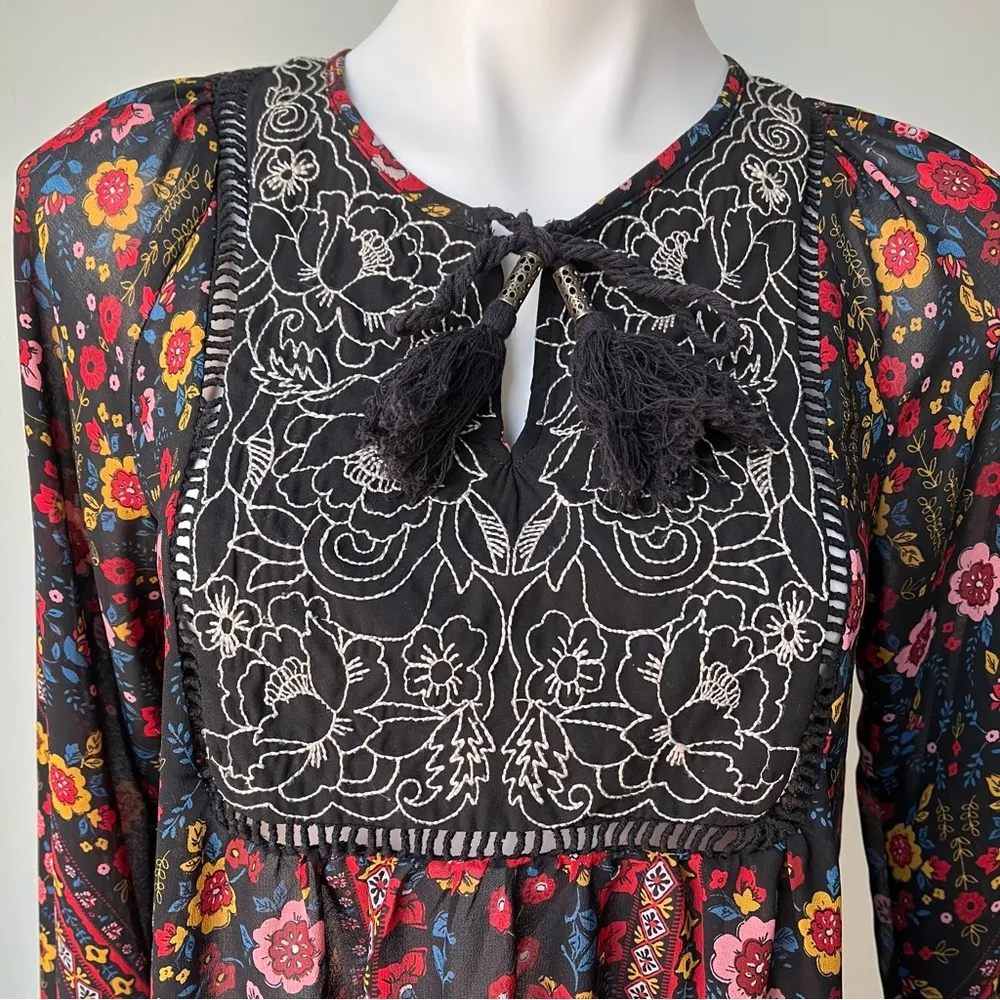 Xhilaration Boho Sheer Peasant Blouse - Image 9