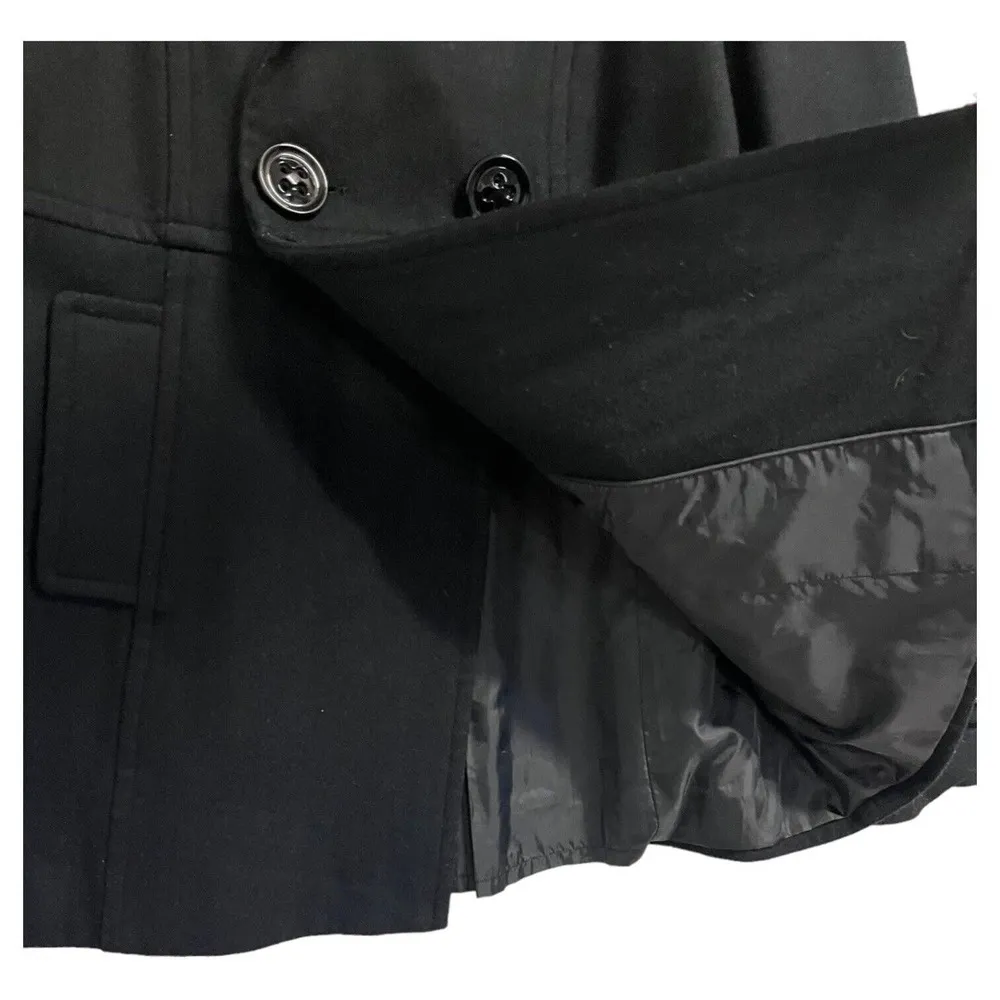 Paper Doll Womens Large Wool Pea Coat Double Breasted Notched Collar Lined Black - Image 5