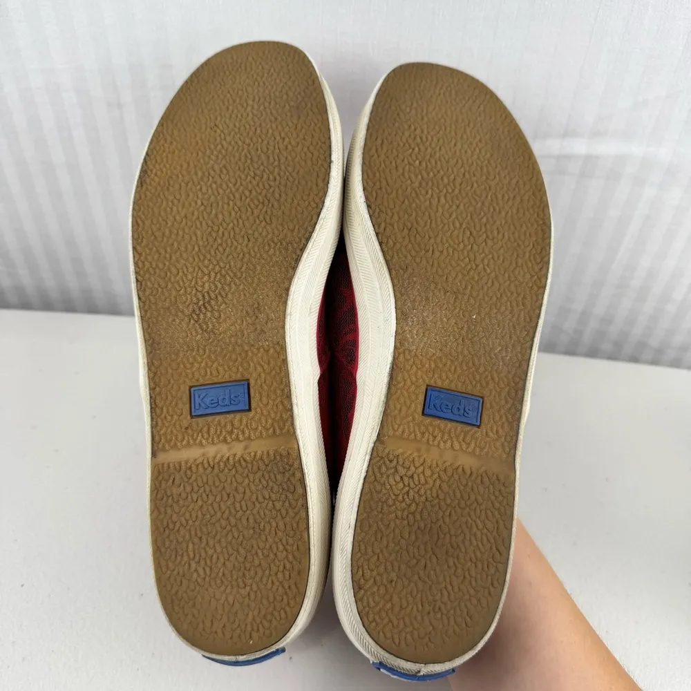 Keds x Taylor Swift 032 Red Lace Slip-On Sneaker Shoes Women's Size 9.5 EUR 40.5 - Image 10