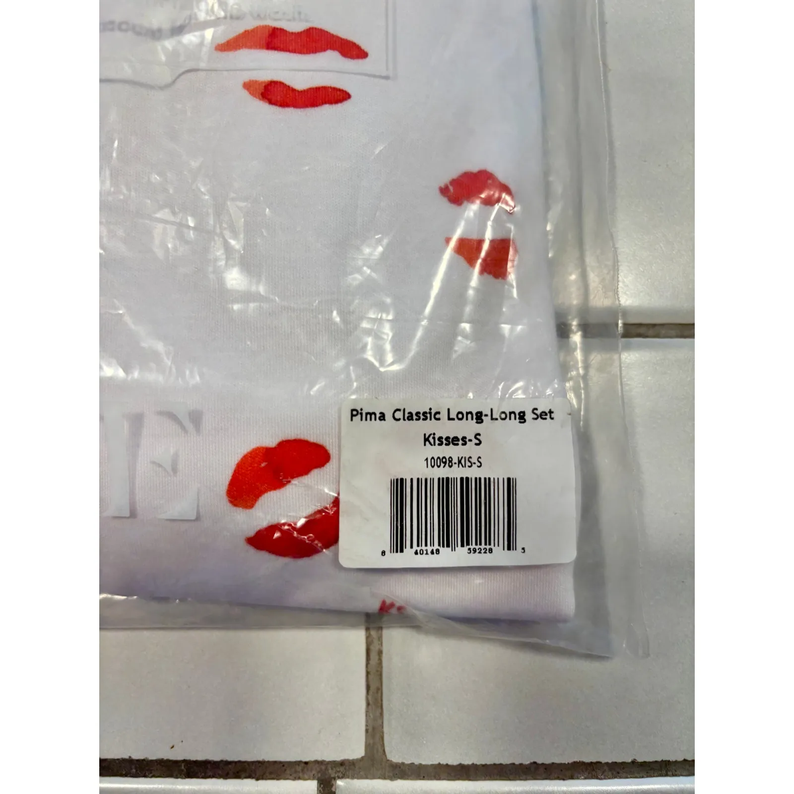 Lake Pajamas PJs Pima Classic Long Long Set KISSES NEW NWT S $128 Kate Schelter Red - Image 6