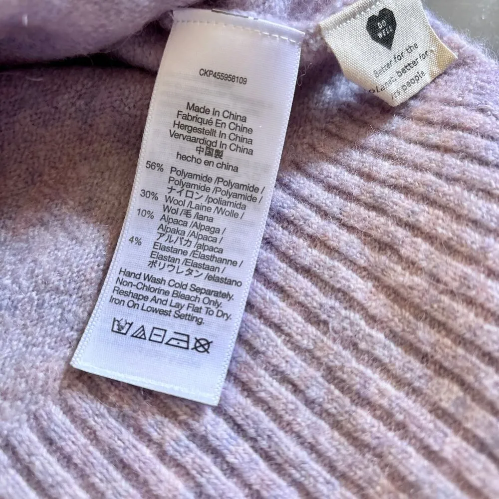 Madewell Payton Pullover Sweater in Cozy Yarn Heathered Lilac Purple XS - Image 9