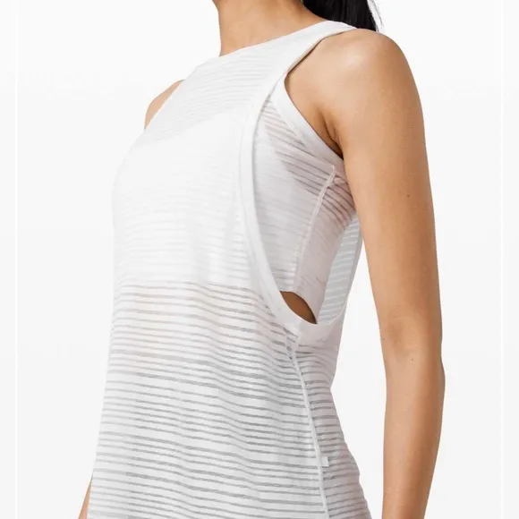 Lululemon Clear and Present Muscle Tank Top White - Image 2