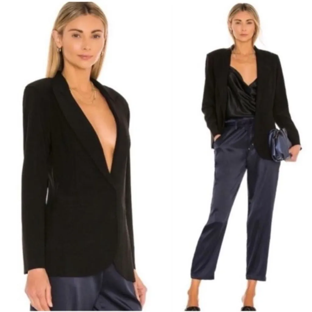 NORMA KAMALI Boyfriend Jacket in Black Size 12 - Image 5