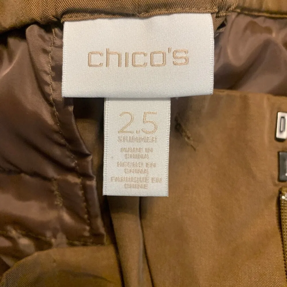 Chico's Womens Size Large 14 Brown Skimmer Dress Pants - Image 4