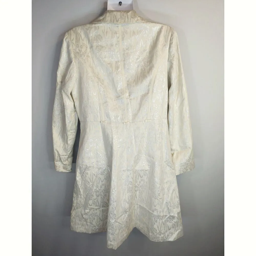 Cole Haan Collective Cream Brocade Double Breasted Blazer Dress‎ Office Size 8 - Image 6