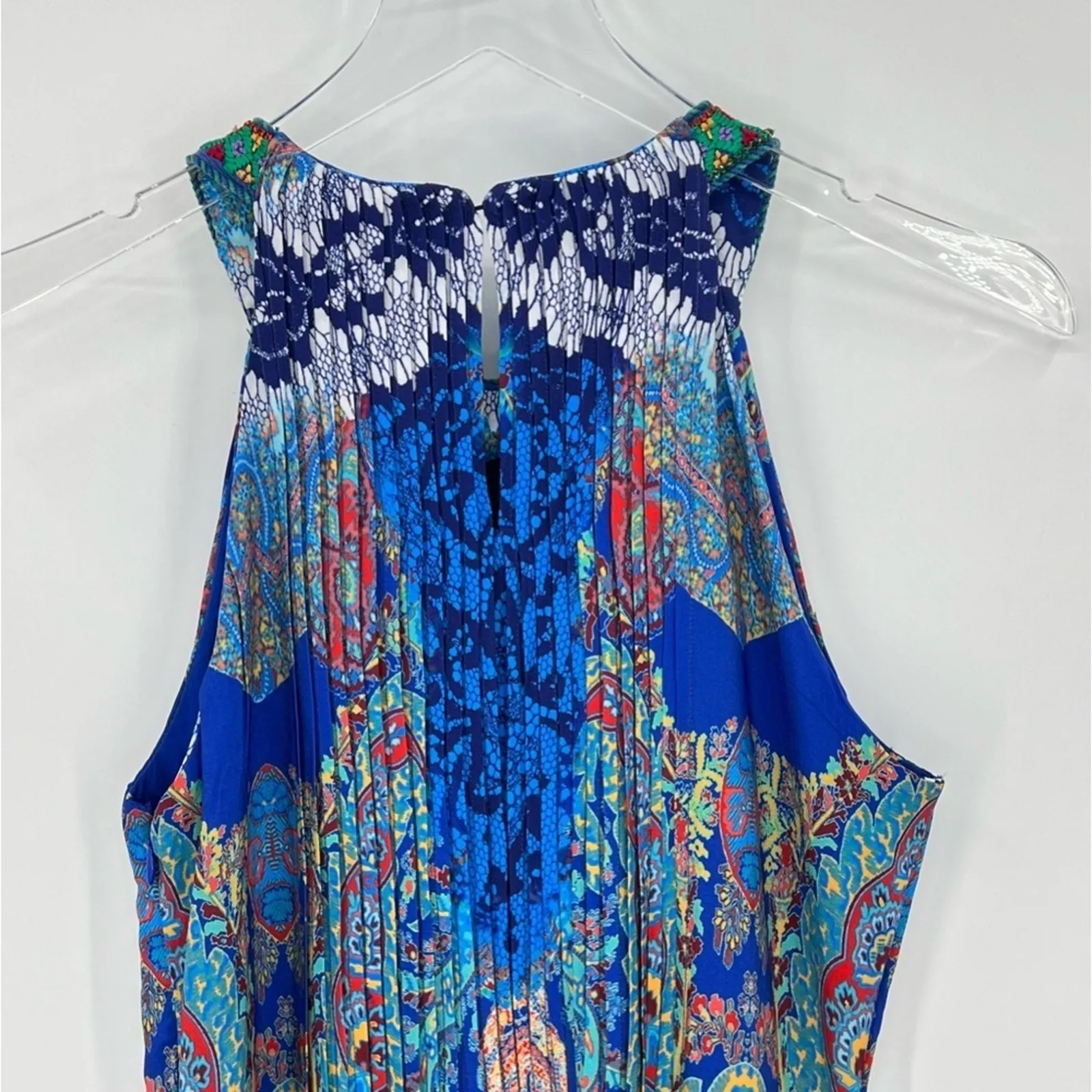 Anthropologie Ranna Gill Boteh dress 2 beaded embroidered blue halter maxi dress - Image 10
