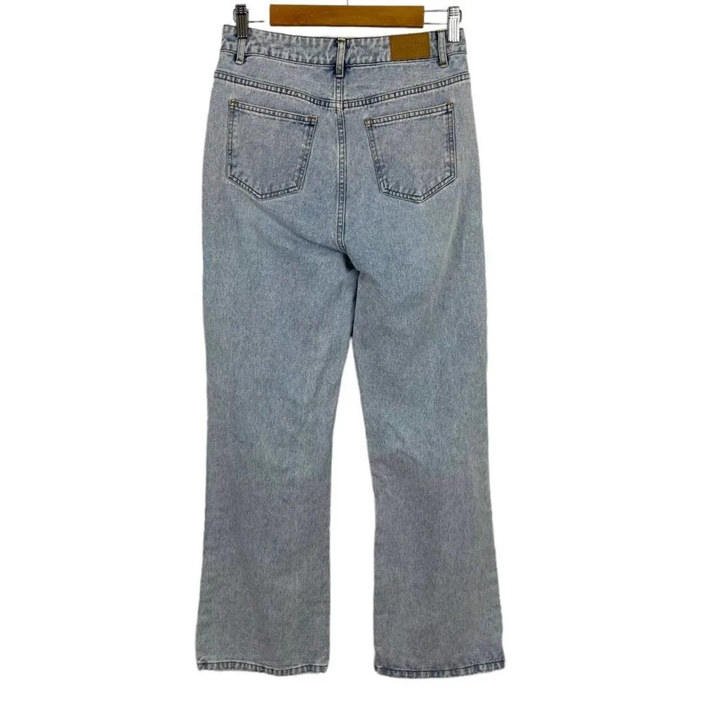 Maison Marguerite Light Wash High Rise Waist Rigid Denim Wide Leg Jeans Size M - Image 12