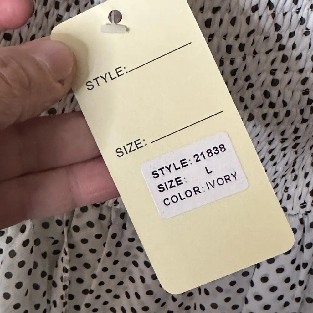 NWT Love Point Pin Up Style Polka Dot Bustier Dress With Train White Size L - Image 4